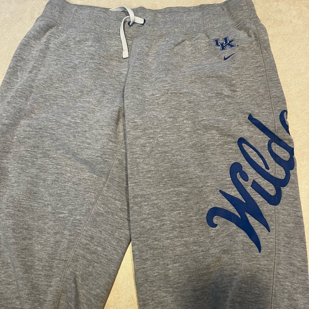 Nike Gray Athletic Shorts with Blue Wildcats Print